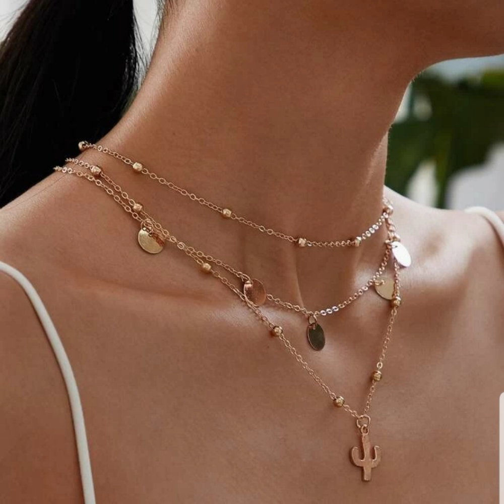 COPY - *Gina* Disc and Cactus Necklace - Picture 1 of 3